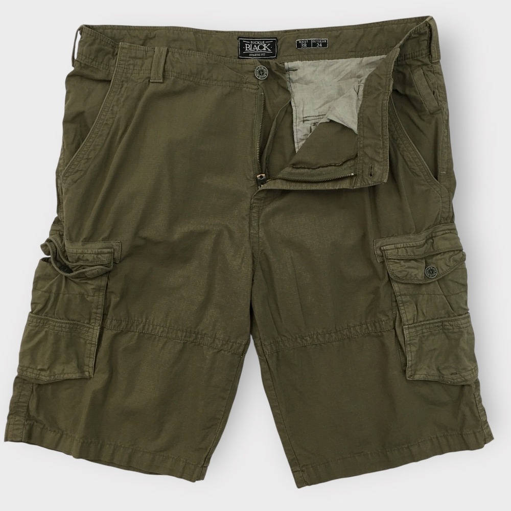 Buckle Black Athletic Fit Olive Green Mens Cargo Shorts‎ Size 38 Outdoor